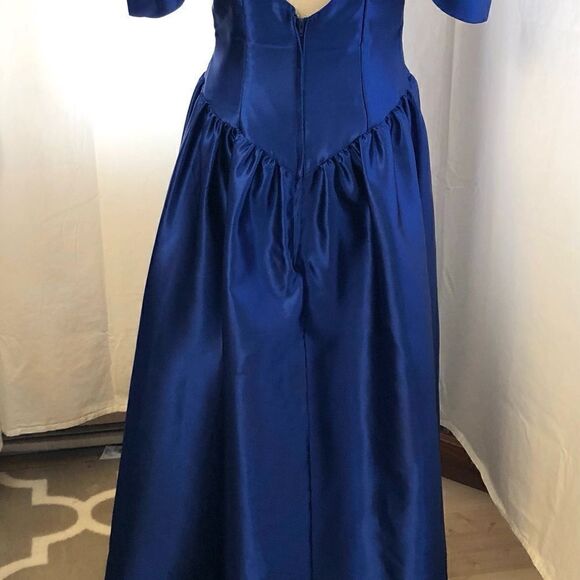 Vintage Alfred Angelo dream maker royal blue all satin dress size S - Picture 4 of 13